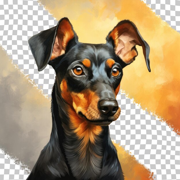 PSD imagen de un pequeño zwergpinscher de fondo transparente