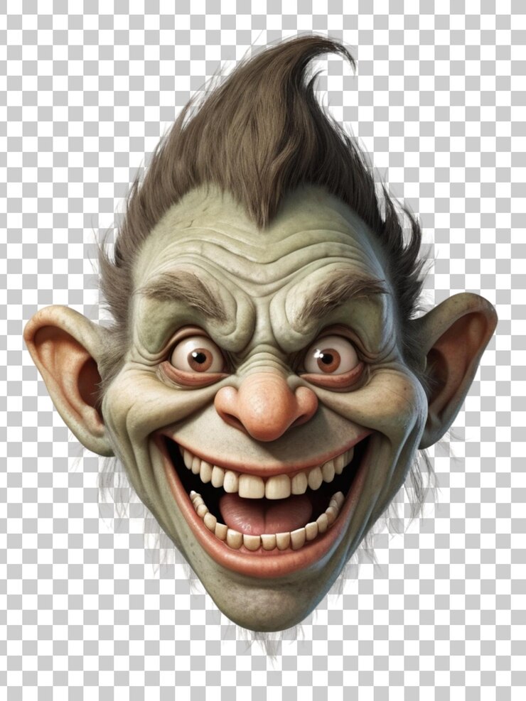 PSD una imagen de un personaje de dibujos animados con una sonrisa en su cara