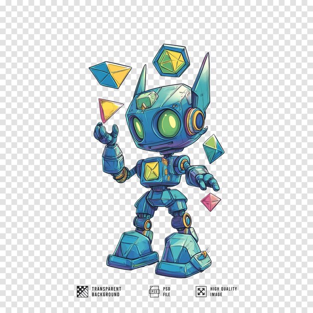 imagen de personaje de robot de dibujos animados con fondo transparente