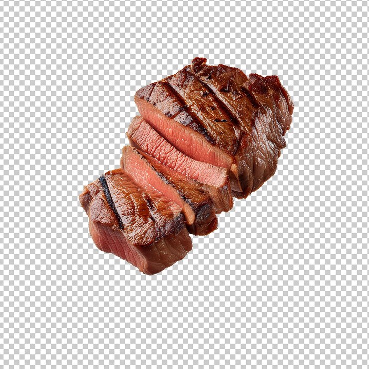 PSD una imagen de una pieza de carne que está cortada por la mitad