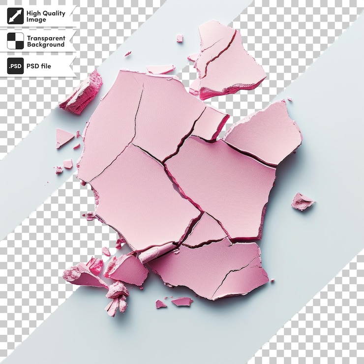 PSD una imagen de una pieza de papel rosa rasgada con las palabras "la palabra" en ella