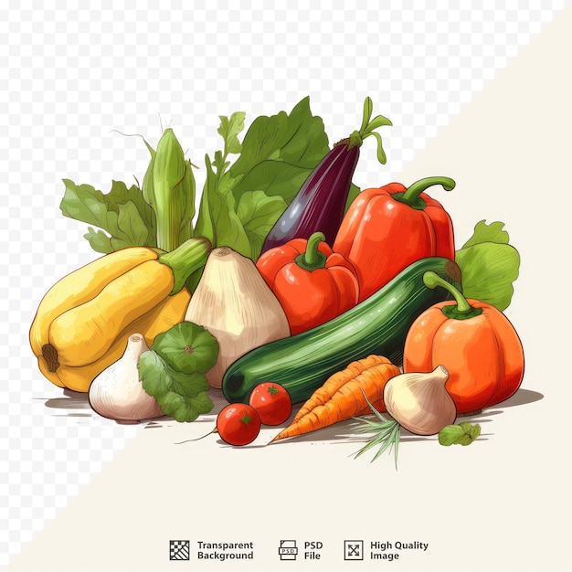 PSD una imagen de una pila de vegetales que incluyen zanahorias, rábanos, rábanos y rábanos.