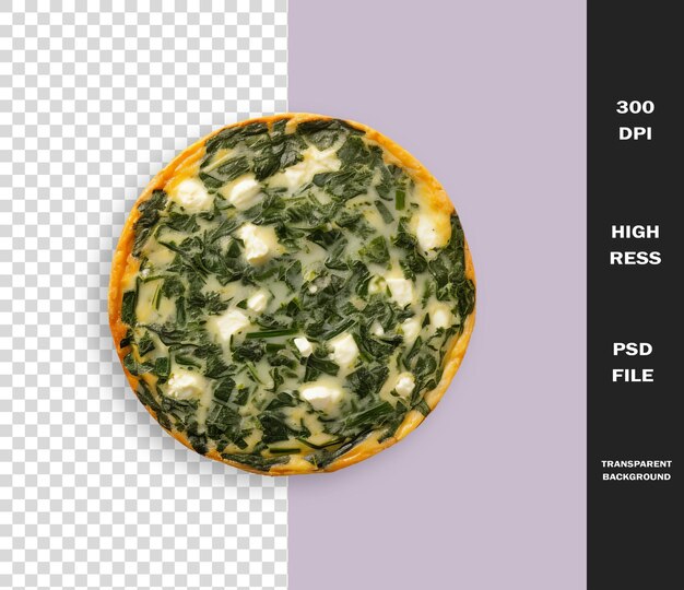 PSD una imagen de una pizza con una imagen de un vegetal en él