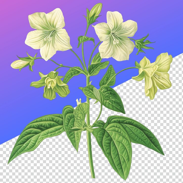 PSD imagen de la planta nicotiana para ilustraciones y diseños botánicos