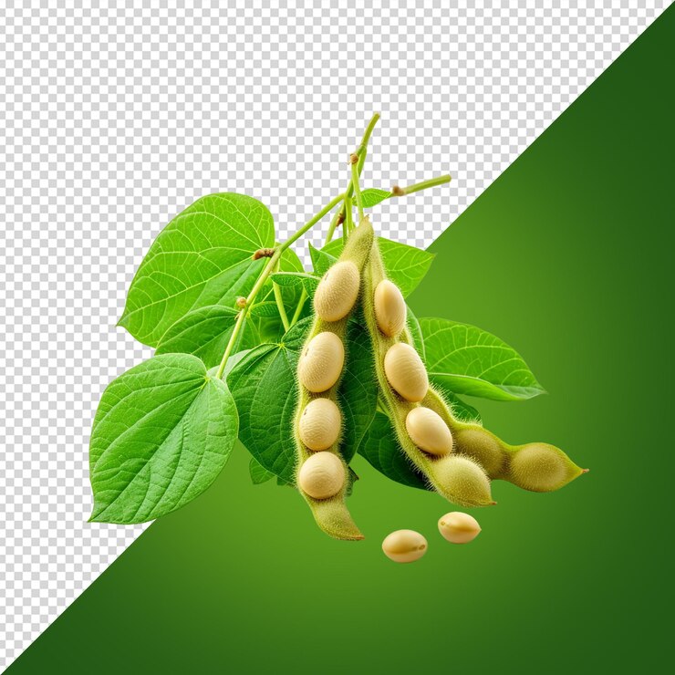PSD una imagen de una planta con semillas y un fondo verde