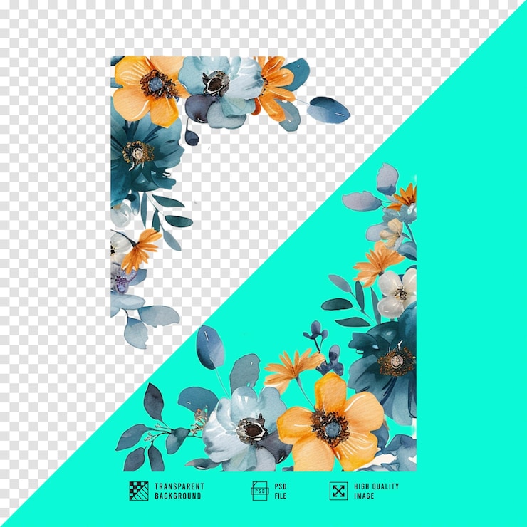 PSD imagen de plantilla de tarjeta de invitación de boda de calidad hd sin fondo