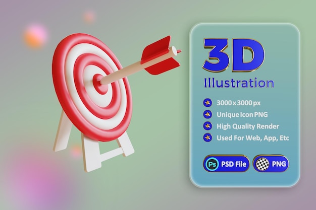 PSD imagen png del icono de destino 3d