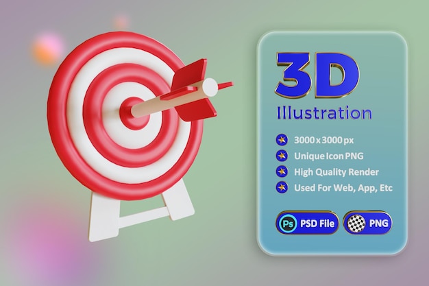 PSD imagen png del icono de destino 3d