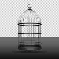 PSD imagen png de una jaula de pájaros con fondo transparente