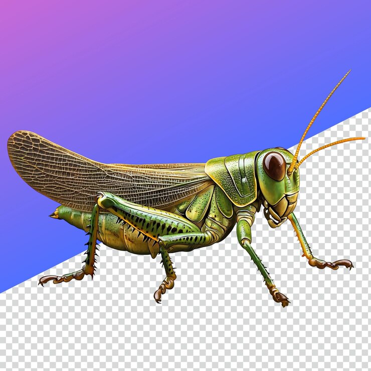 PSD imagen png realista de saltamontes para ilustraciones de naturaleza e insectos