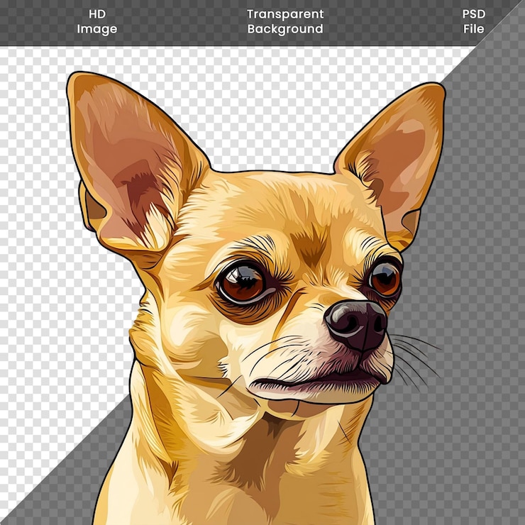 PSD imagen png vectorial de perros chihuahua con fondo transparente