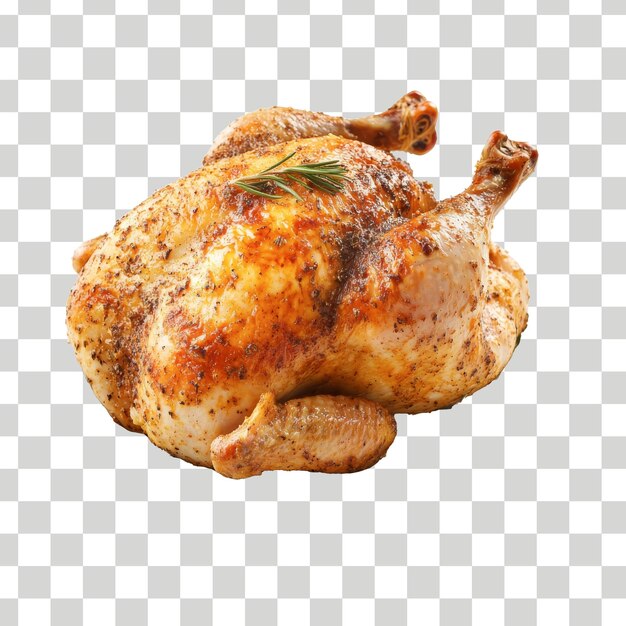 una imagen de un pollo con una botella de aceite de oliva en él