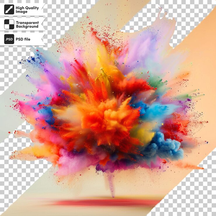 PSD una imagen de un polvo de color arcoíris con una imagen de fondo de color arkoíris