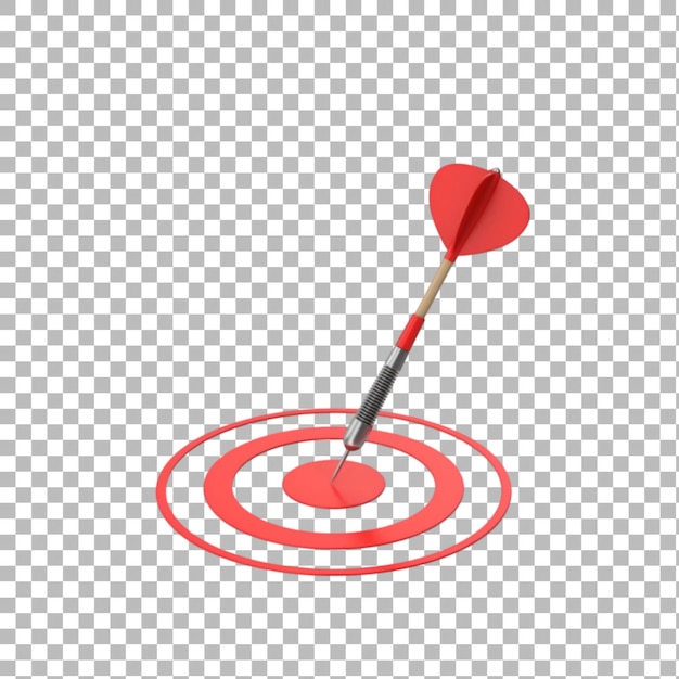 Una imagen de primer plano de un dardo rojo golpeando perfectamente el foco de un objetivo rojo La imagen simboliza la precisión, la precisión y el éxito de la mira ideal para conceptos relacionados con el logro y el establecimiento de objetivos