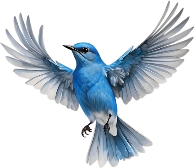 PSD imagen en primer plano de un pájaro azul de montaña.
