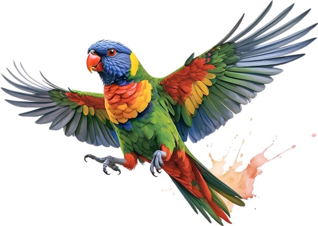 PSD imagen en primer plano de un pájaro lorikeet arco iris.