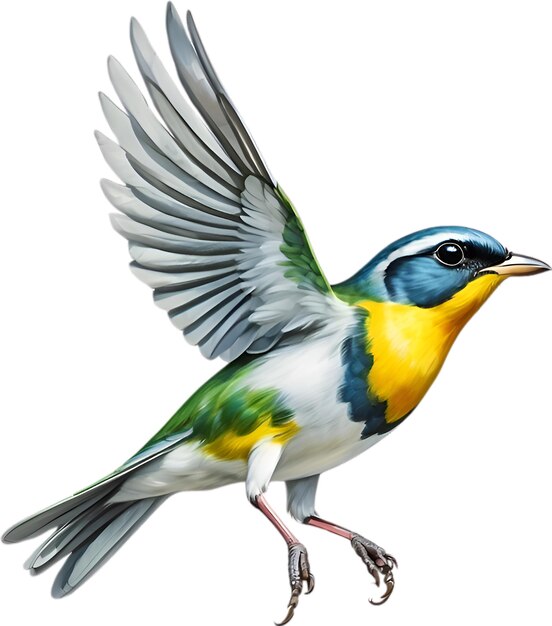 PSD imagen en primer plano de un pájaro parula tropical.