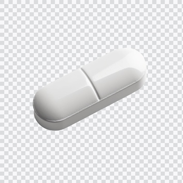 Una imagen en primer plano de una pastilla de cápsula blanca a menudo utilizada para medicamentos o suplementos en entornos de atención médica y farmacia