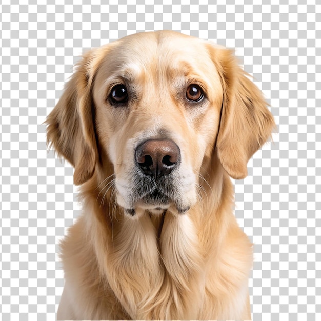 PSD una imagen en primer plano de un perro golden retriever aislado en un fondo transparente