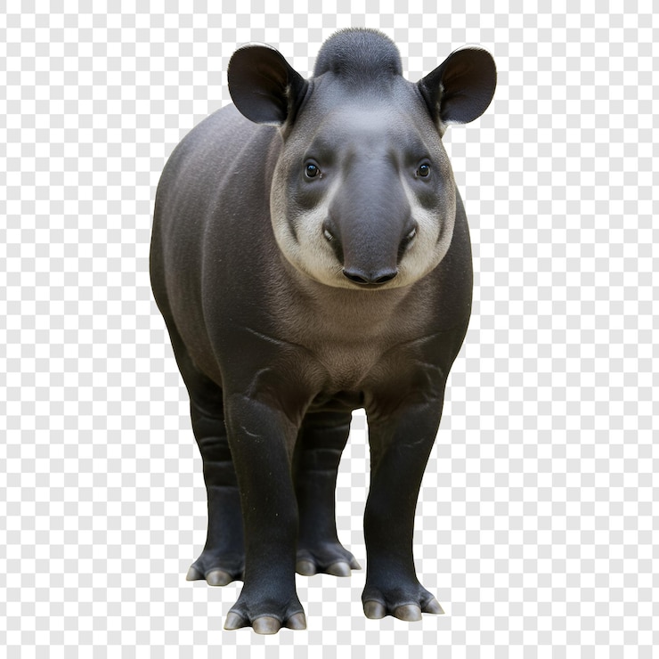 PSD una imagen en primer plano de un tapir un mamífero único con un hocico distintivo