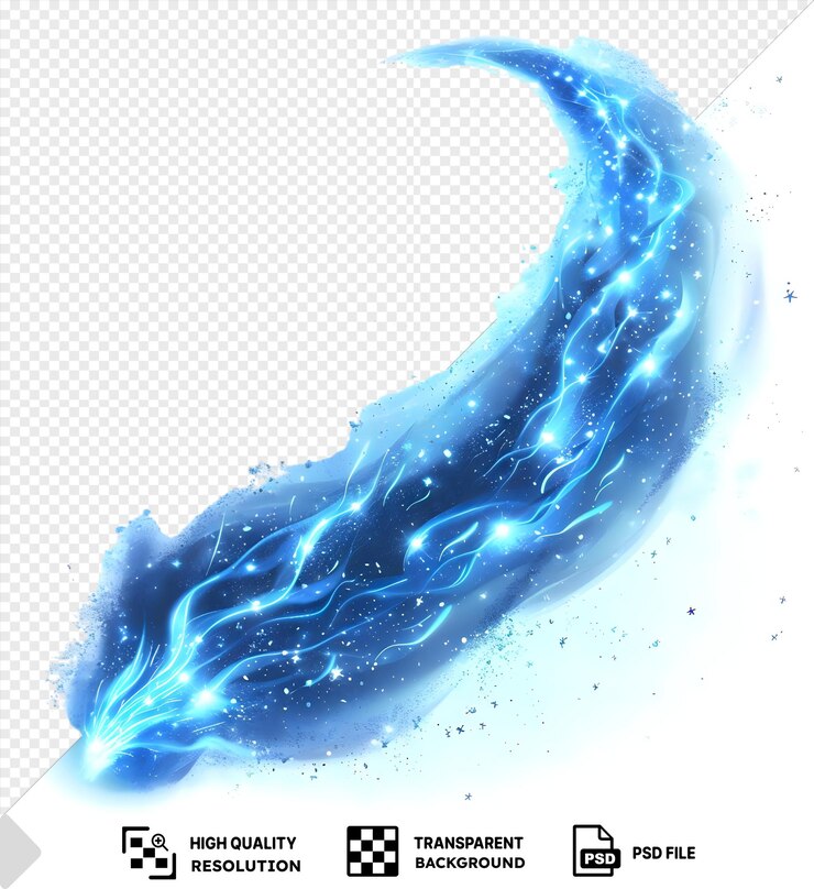 PSD imagen psd brillante cola de cometa vector símbolo rayas aislado fondo
