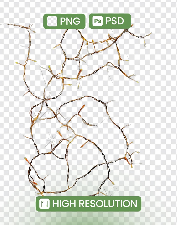 PSD imagen de psd png transparente de luces de cuerda brillantes