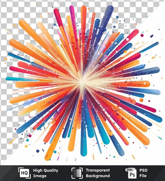 imagen de psd premium transparente abstract color burst símbolo vectorial prisma salpicaduras de lápices de color en un fondo aislado
