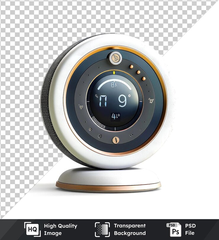 PSD imagen psd de la temperatura y la humedad del aire sesnor en fondo transparente colocada en la base con