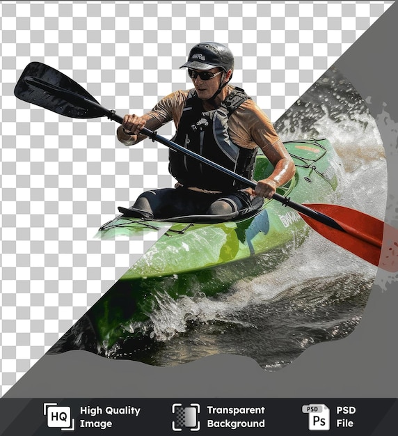 Imagen psd transparente fotográfica realista de la aventura en kayak de kayaker_s