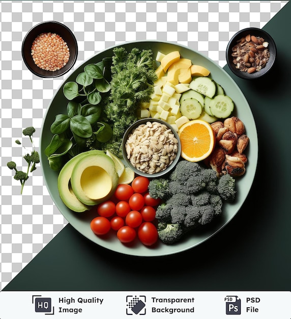 PSD imagen psd transparente y fotográfica realista de las comidas saludables de los nutricionistas