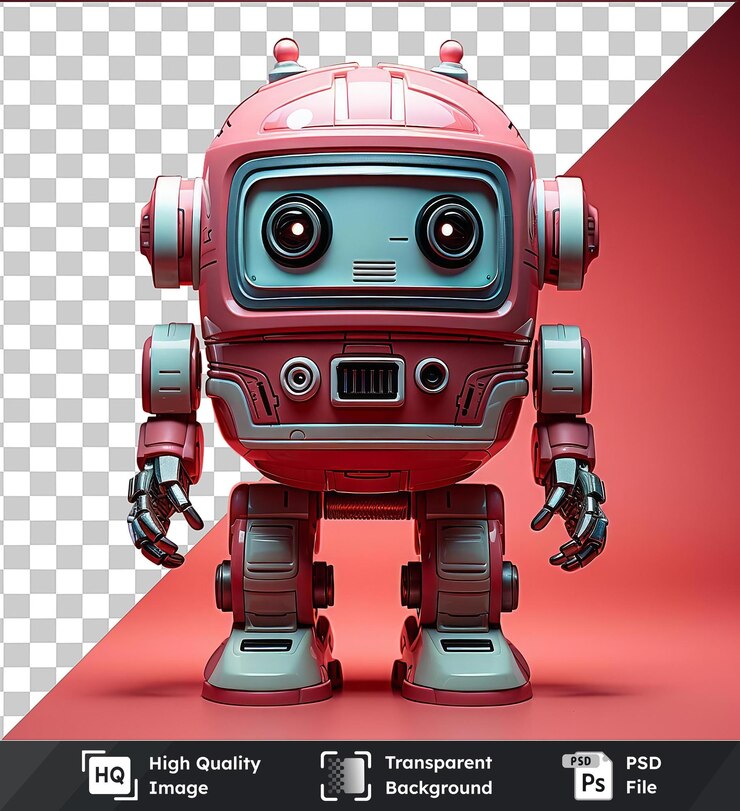 PSD imagen psd transparente fotográfica realista ingeniero de robótica robot con una cámara