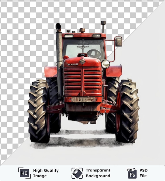 PSD imagen psd transparente y fotográfica realista del tractor del agricultor