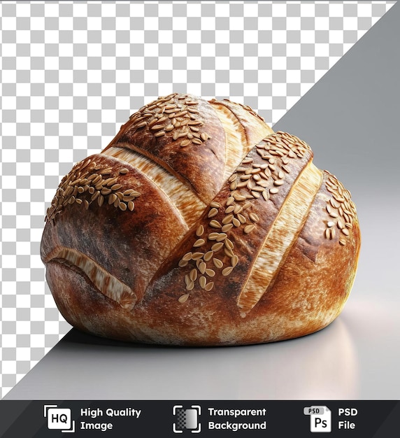 PSD imagen de psd transparente de pan recién horneado en un fondo transparente con una sombra negra en el fondo