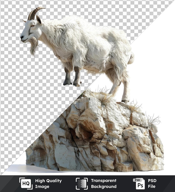 PSD imagen psd transparente de un personaje de cabra de montaña en 3d aislado sobre un fondo transparente