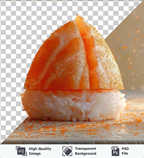 PSD imagen de psd transparente yaki onigiri en un plato