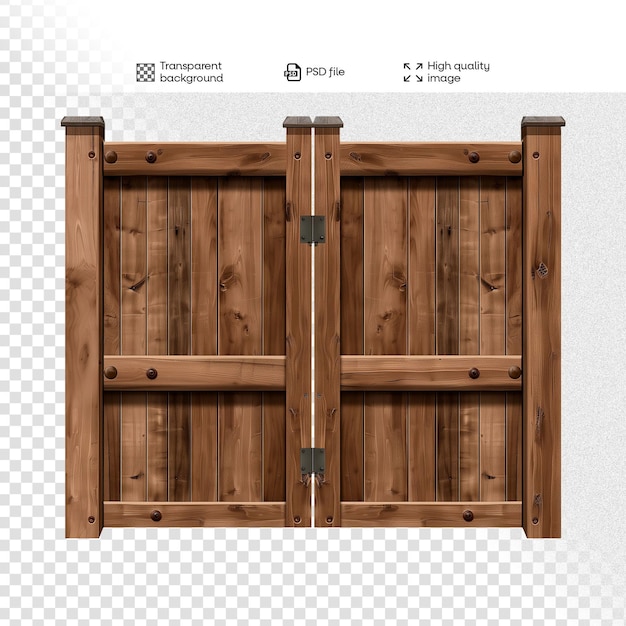 PSD imagen de puerta de madera de la granja sin fondo psd editable