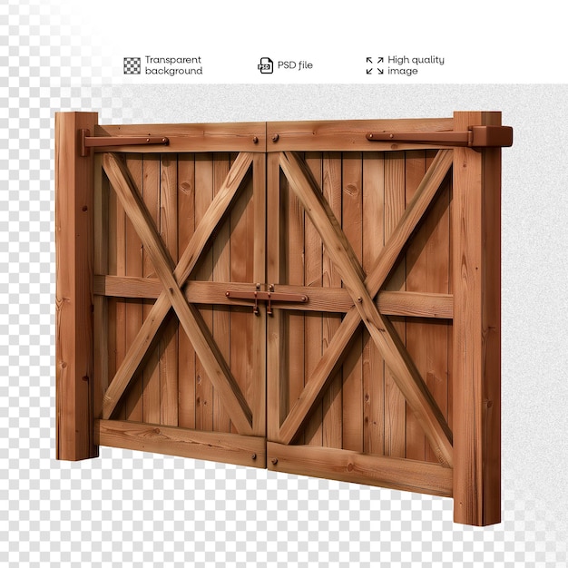 PSD imagen de puerta de madera de la granja sin fondo psd editable