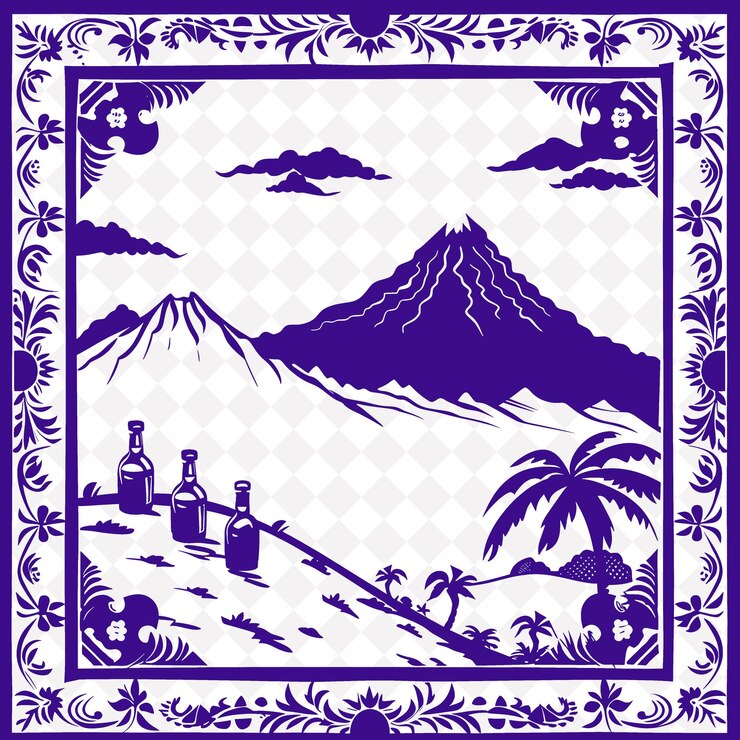 PSD una imagen púrpura y blanca de una montaña y montañas