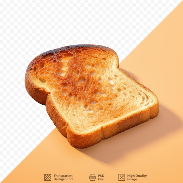 PSD una imagen de una rebanada de pan con un fondo marrón.