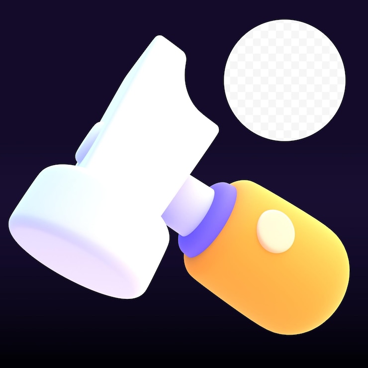 PSD imagen renderizada 3d de martillo