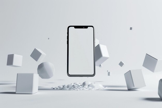 Imagen renderizada en 3D de un teléfono