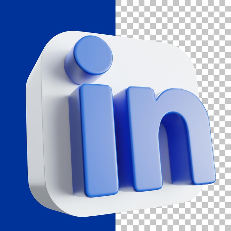 PSD imagen de renderizado del icono de la aplicación 3d del logotipo de linkedin
