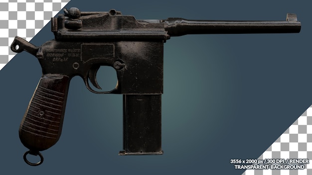 PSD imagen de renderizado de pistola 3d