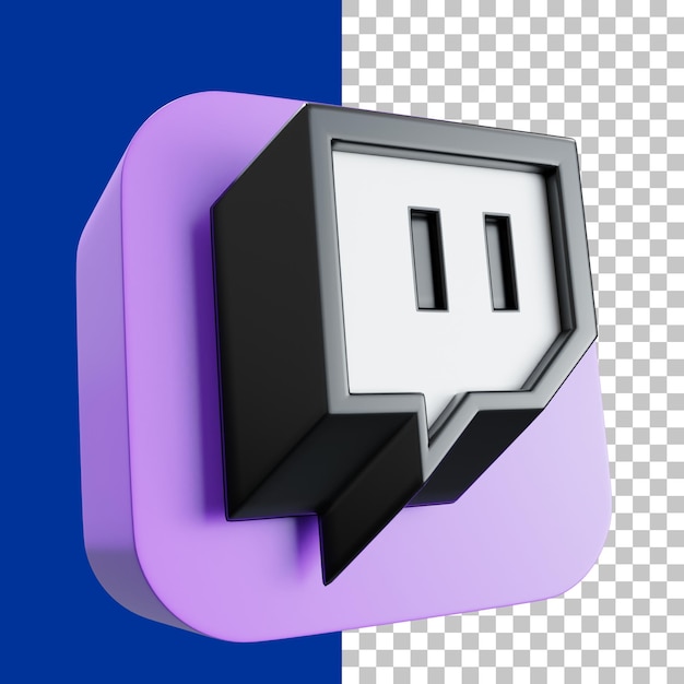 Imagen de representación del icono de la aplicación 3d del logotipo de Twitch