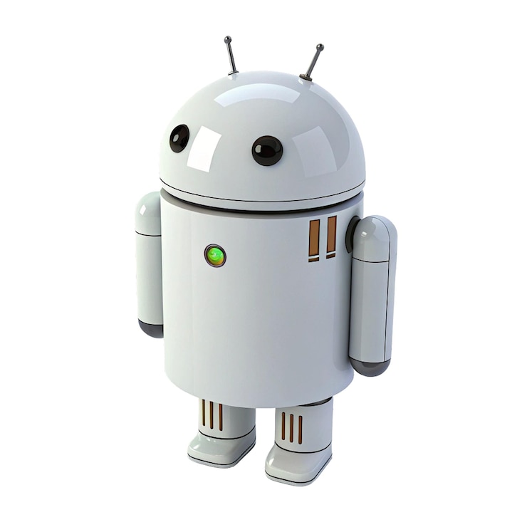 PSD imagen de robot android versátil con un fondo transparente de diseño simple e icónico