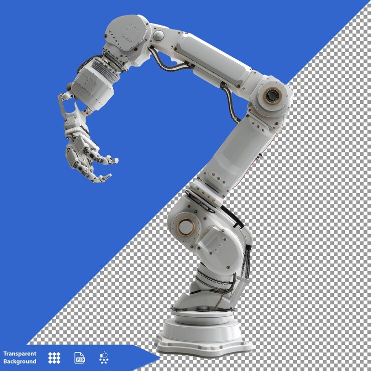 una imagen de un robot con un fondo azul con un borde blanco