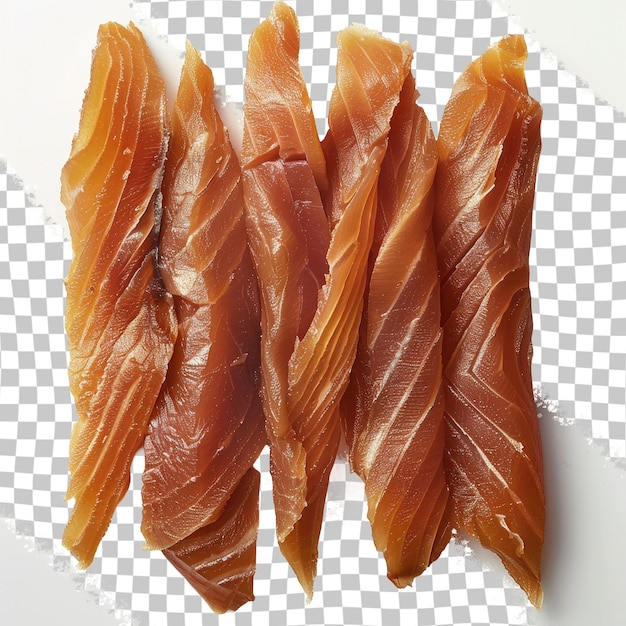 PSD una imagen de un salmón ahumado en una superficie a cuadros