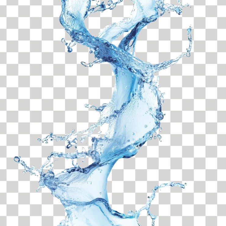 una imagen de una salpicadura azul de agua que es hecha por el agua