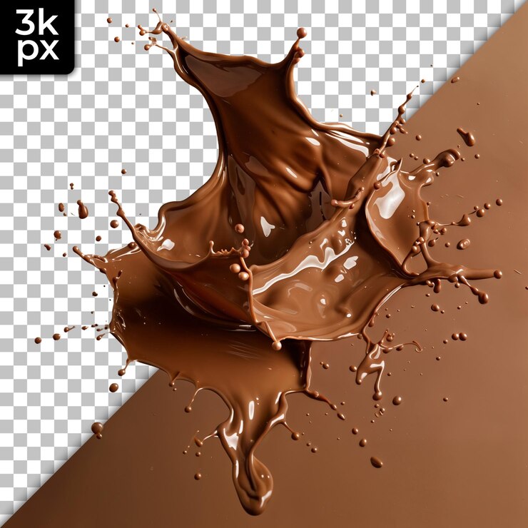 PSD una imagen de una salpicadura de chocolate y una imagen de un salpicamiento de chocolate