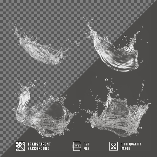 imagen de salpicaduras de agua aislada sobre un fondo transparente